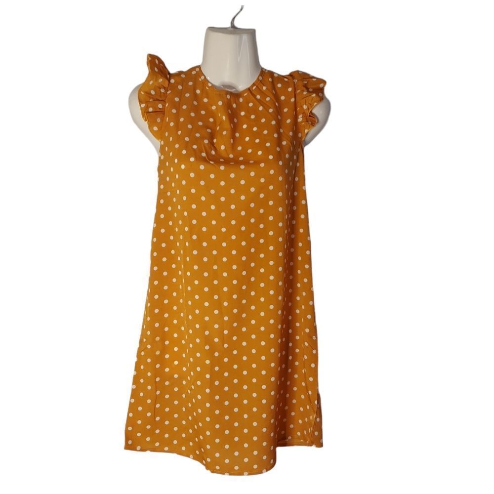 Ruffle Armhole Tie Back Polka Dot Dress - Picture 3 of 9
